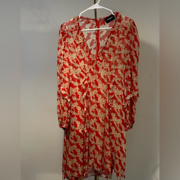 THE KOOPLES: WRAPAROUND SHORT PRINTED DRESS WITH FRILLS - Picture 4 of 4